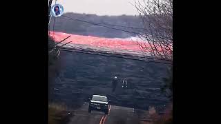 River of lava flows to the Kilauea Volcano Hawaii Island [upl. by Aloysia]