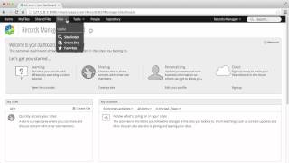 Alfresco Records Management Create a Records Management site [upl. by Monsour934]