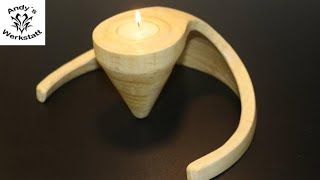 Kerzenständer drechseln  wood turning a candle holder  diy [upl. by Katey]