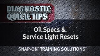 Diagnostic Quick Tips  Oil Specs amp Service Light Resets [upl. by Mosnar998]