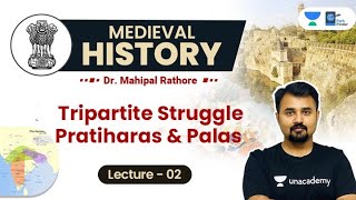 L2 The Palas and Gurjara Pratiharas l Tripartite Struggle l Medieval History by Dr Mahipal Rathore [upl. by Alfredo]