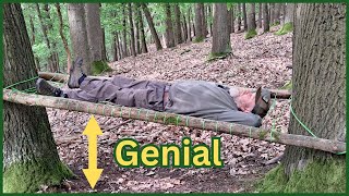 Geschnürtes Hochbett einfach selber machen  bushcraft survival tutorial paracord [upl. by Broderick309]