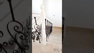 Assembled Wrought Iron Stairs Indoor Stair Railing Installation Example [upl. by Auqinom]