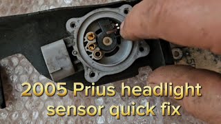 20042009 Prius headlight adjustment sensor quick fix Zero cost Simple sensor tweak [upl. by Cirenoj823]