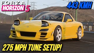 FORZA HORIZON 5  275 MPH 1997 Mazda RX7 Tune Setup [upl. by Ennaear]