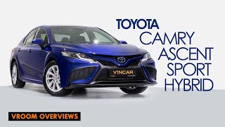 Toyota Camry Ascent Sport Hybrid FL2021  VROOM Overviews [upl. by Ahselak475]