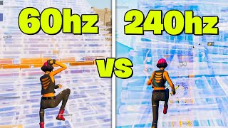 Fortnite 60hz vs 240hz Refresh Rate Comparison [upl. by Ellissa]