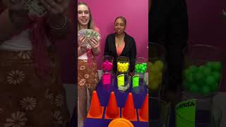 GIrls play ping pong ball prize game to win cash [upl. by Asseniv]