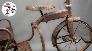 Epic Vintage Tricycle Restoration Reviving the Most Extremely Rusty Tandem Trike [upl. by Finah608]