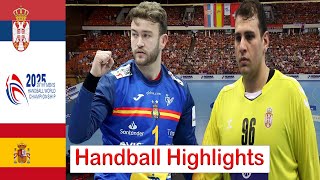 Serbia Vs Spain Handball Highlights mens world championship Qualification 2025 [upl. by Fokos]