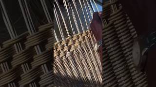 How rattan on wrought pool bed weaving is done diy shorts [upl. by Latimer]