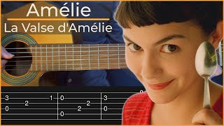 Amélie  La valse dAmélie Simple Guitar Tab [upl. by Ahseer]