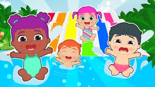 BABIES ALEX AND LILY 😚😚 Meet new friends LUNA and NIKO 🛝🛝and play on the pool slides [upl. by Nnaeoj]