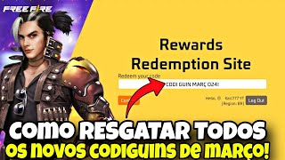 COMO COLOCAR CODIGO NO FREEFIRE COMO RESGATAR CODIGO FREEFIRE COMO RESGATAR CODIGUIN NO FREEFIRE [upl. by Kristie]