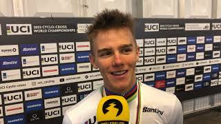 Thibau Nys na WK veldrijden U23 mannen 2023 quotEcht opgelucht ik wilde dit zó graagquot  WIELERFLITS [upl. by Ringsmuth]