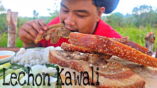 OUTDOOR COOKINGCRISPY LECHON KAWALI MUKBANGPhilippinemukbang Filipinofood [upl. by Ashien188]