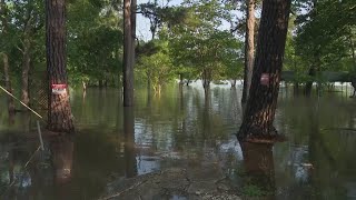 Texas flooding Kingwoodarea residents spend day assessing flooddamaged homes [upl. by Dweck15]