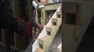 PVC Board Cutting for Stair Stringer carpenter construction [upl. by Lleynad]