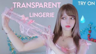 TRANSPARENT LINGERIE try on haul [upl. by Allertse437]