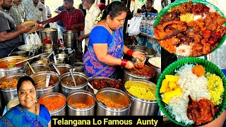 ఇక్కడ ఎంత తింటే అంత Nonveg  Hard working women  Roadside Unlimited food Street Food streetfood [upl. by Kalmick]