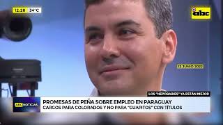 Promesas de Peña sobre empleo en Paraguay [upl. by Ecydnac495]