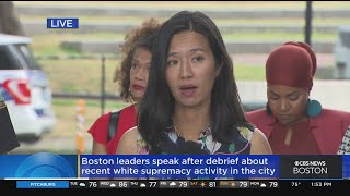 Law enforcement leaders discuss recent white supremacist activity in Boston [upl. by Azarria]