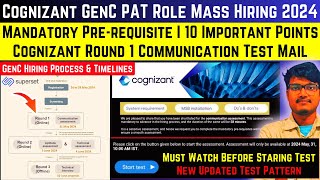 Cognizant 2024 GenC PAT Hiring  Round 1 Communication Assessment Mail Update  Test Pattern Process [upl. by Barlow]