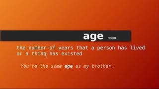 Meaning of age  Definition of age [upl. by Alyos]