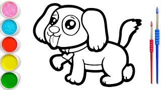 Baby Dog Drawing Painting amp Coloring For Kids and Toddlers Kids Art [upl. by Deedee]