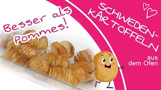 Einfaches Rezept für Schwedische Kartoffeln  HasselbackKartoffeln  Vegetarische Ofenkartoffeln [upl. by Ailee]