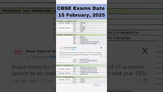 CBSE Exam Date Sheet 2025 Out  CBSE Board Exam 2025  CBSE 10th 12th Exam Date  CBSE News cbse [upl. by Westmoreland802]