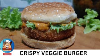 CRISPY VEGGIE BURGER  Veg Burger Recipe  Crispy Veggie Burger Recipe [upl. by Ute]