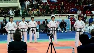 World TaekwondoITF Championships 2009 DPRKorea female Team PatternSamIl [upl. by Ansel]