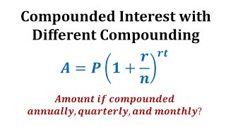 Ex Compounded Interest with Different Compounding [upl. by Rabin]