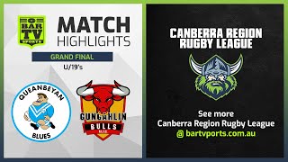 Queanbeyan Blues v Gungahlin Bulls  U19s Grand Final Highlights  CRRL 2022 [upl. by Ettelimay825]