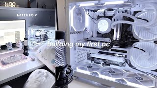 building my first PC 🤍 white aesthetic  lian li O11D mini rtx 3060 kraken z63 intel i5 [upl. by Windzer]