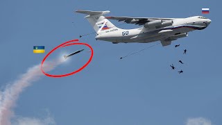 Scary Moment Russian Aerospace Forces military transport plane Il76 was shot down by Ukraine [upl. by Rekcut]