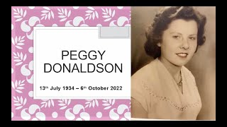 Service of thanksgiving for Margaret Peggy Donaldson [upl. by Crocker654]