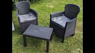 Idooka Garden Furniture Set Table and 2 chairs ASSEMBLY GUIDE [upl. by Ahsekat]