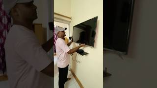 led tv installation on wall  led tv repair shorts ytshorts minivlog youtubeshorts [upl. by Yot772]