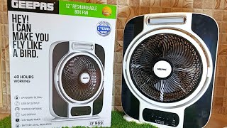 Geepas Rechargeable Fan Review  geepas rechargeable fan GF 989 [upl. by Kylander]