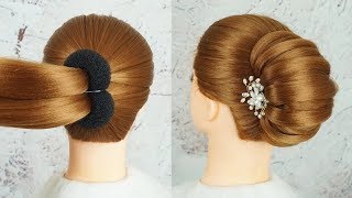 New French Bun Hairstyle Step By Step  French Roll Hairstyle With Clutcher  Braid Hairstyles 2019 [upl. by Ondrea]