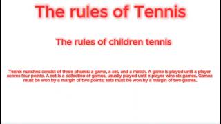 The Rules of Tennis [upl. by Mit168]