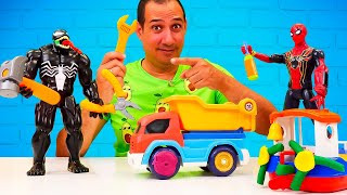 ¡Superhéroes ARREGLAN los coches Juegos para niños [upl. by Nahtanha]