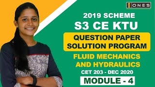 S3 KTU 2019 Scheme QP Solution  CE  FLUID MECHANICS AND HYDRAULICS  CET203  Module 4  DEC 2020 [upl. by Ennairek]