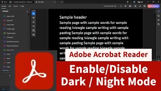 How to EnableDisable Night ModeDark Mode in Adobe Reader Windows 1011 PC [upl. by Kcirddes]