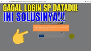 Cara mengatasi gagal login sp datadik 2022 [upl. by Noerb]