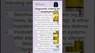 Diagnostic criteria for anaphylaxis [upl. by Schram]