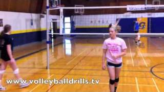 Volleyball Outside Hitter Drill Transition to approach [upl. by Gee]