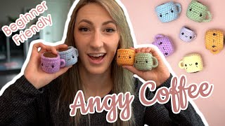 UpsetAngy Coffee Crochet Tutorial BEGINNER FRIENDLY [upl. by Ahsimet983]